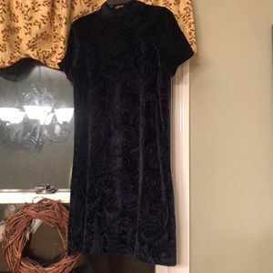 Navy blue long dress.